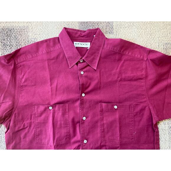 Levis Shirts For Jeans Modern Authentic Western RED Button Up‎ VTG 90's Large - Picture 4 of 7